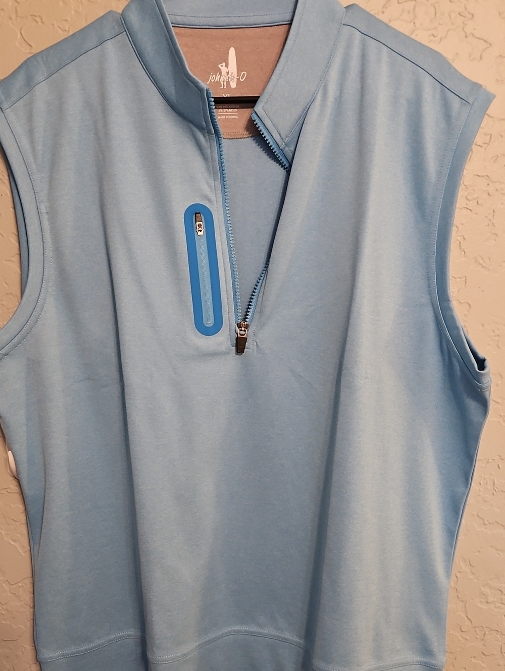 johnnie-O Sky Blue Sleeveless Half-Zip Tank